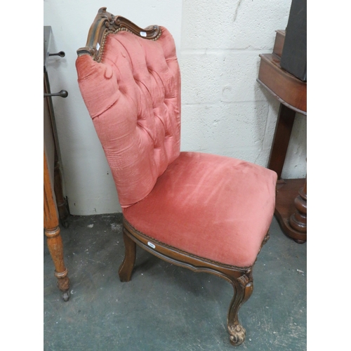 299 - Early 20ct Century Reproduction Boudior Chair. Seat height 16 inches. See photos.