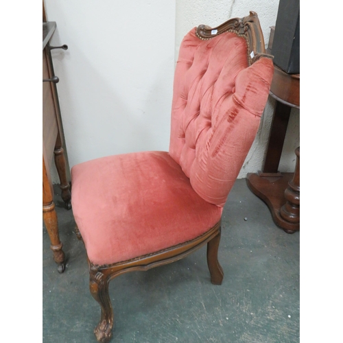 299 - Early 20ct Century Reproduction Boudior Chair. Seat height 16 inches. See photos.