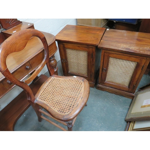 303 - Two Cherry wood Style small cupboards with Bergere doors which measures H:24 x W:18 x D:14 comes wit... 