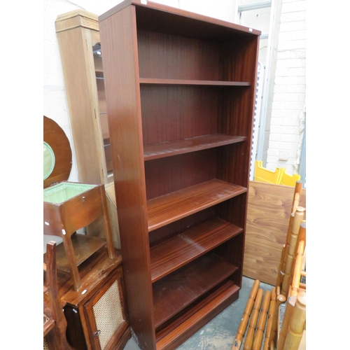 306 - Large Darkwood bookcase with adjustable shelves. H:72 x W:32 x D:11 inches. See photos.