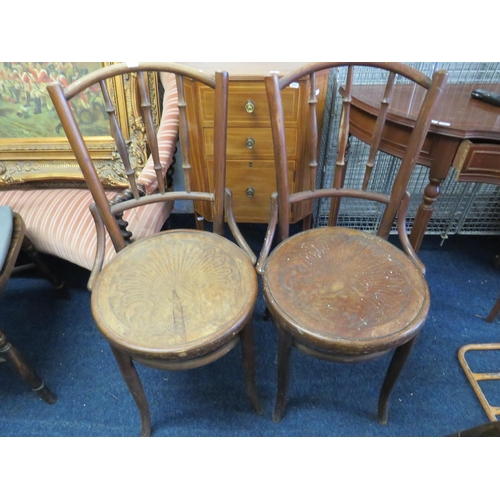 319 - Two Vintage Bentwood pub chairs. Seat height 19 inches tall. See photos.  S2