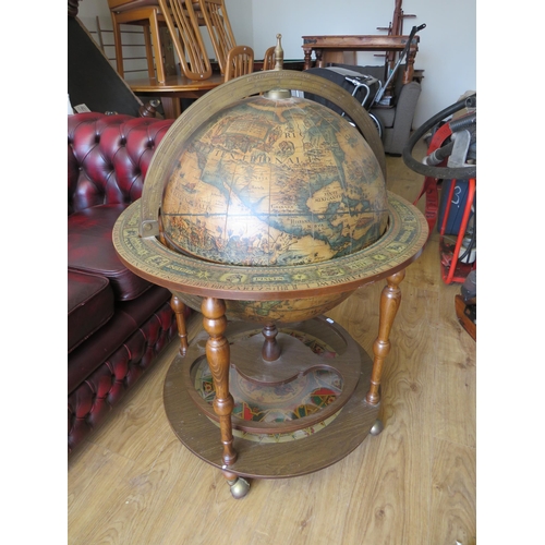 323 - Antique style reproduction Drinks Globe. H:39 x 25 inches diameter.   S2