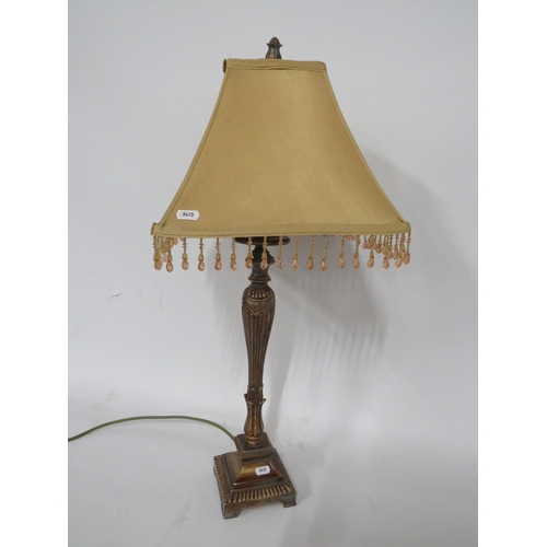 328 - Reproduction antique Desk lamp with shade. Max Height 30 inches. See photos.  S2