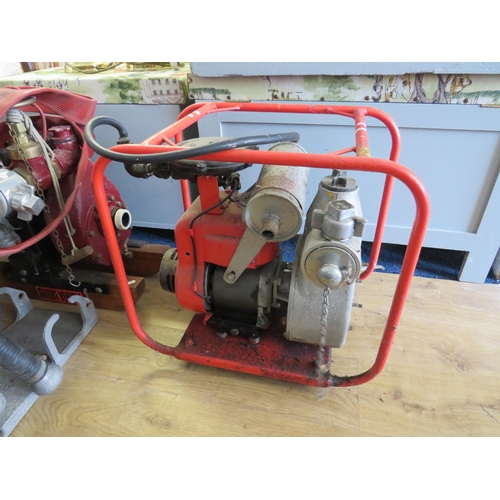 339 - Caged, Vintage Propane powered Generator Fire pump, Made in Birmingham.  Cage measurement 21 inches ... 