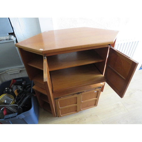 342 - Two Mid 20th Century Teak Corner Units by 'Nathan'.  Each, H:21 x W:39 x D:19 inches. See photos.  S... 