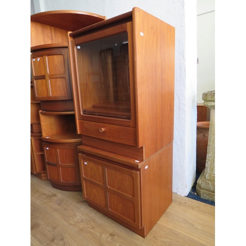 344 - Mid 20th Century Teak Media cabinet by 'Nathan' (H:29 x W:20 x D:17 Inches)  together with small Tea... 