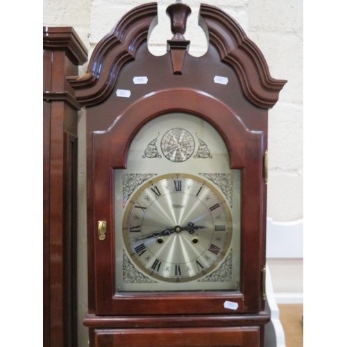 352 - Tempus Fugit 'Higlands' Mechanical Reproduction Long case clock with brass face, faux weight drive i... 