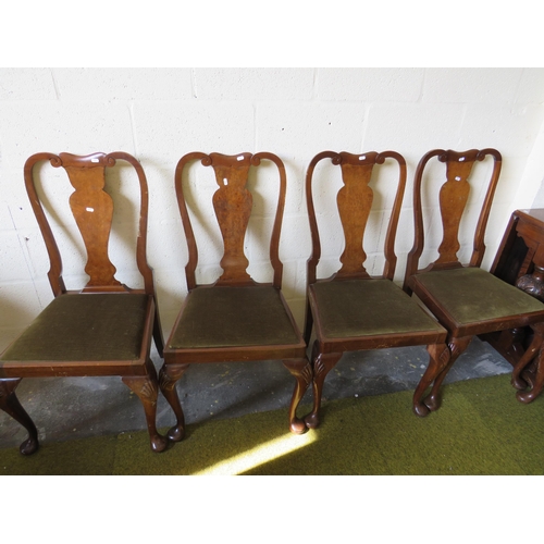 362 - Four Dark wood dining chairs with two carvers. See photos