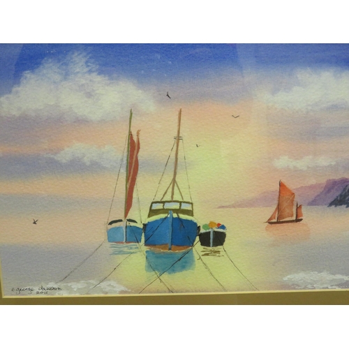 385 - Framed and mounted under glass watercolour 'Golden Moments' by George Dawson plus one other . See ph... 