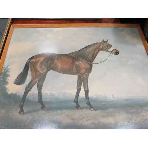 386 - Selection of Equine and Hunting prints  plus old Engrave prints. Largest 20 x 26 inches. See photos.