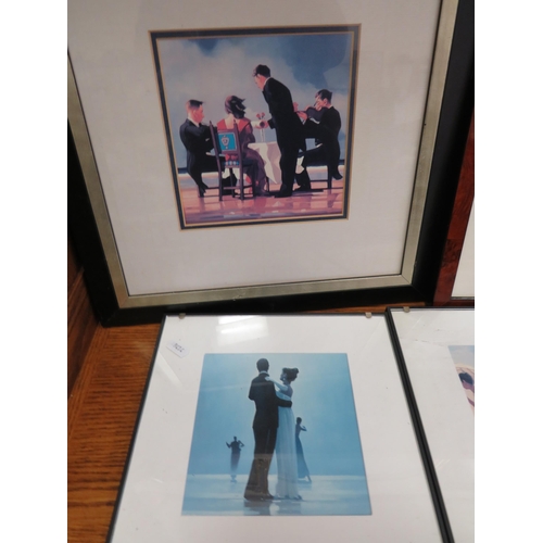 402 - Seven Jack Vettriano framed prints under glass. See photos.