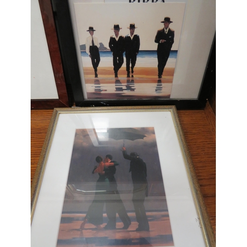 402 - Seven Jack Vettriano framed prints under glass. See photos.