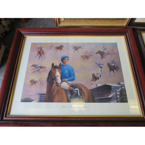 403 - Six Framed and mounted equestrian prints plus on other.  See photos.