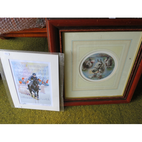 403 - Six Framed and mounted equestrian prints plus on other.  See photos.