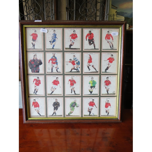 406 - 20 Manchester United Series one collectors cards, framed and mounted under glass.