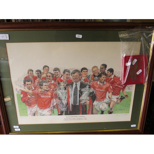 407 - Ltd Ed 146/2250 Signed Print by Alan J Bolton Of the Manchester United 1994 Premiership and FA Champ... 