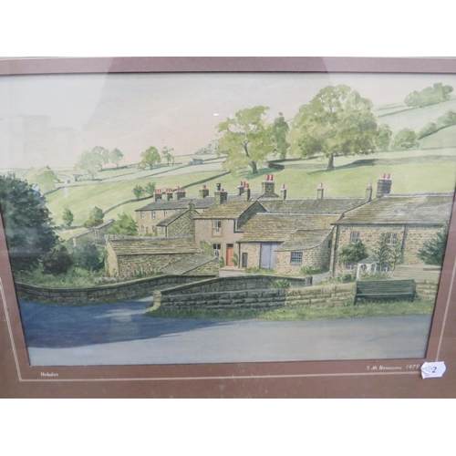 411 - Three watercolours of Yorkshire dales. All framed and mounted under glass. See photos for details.