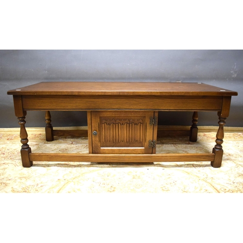 445 - Old Charm Style Low Coffee table with under table storage.  H:14 x W:48 x D:20 Inches. See photos.  ... 