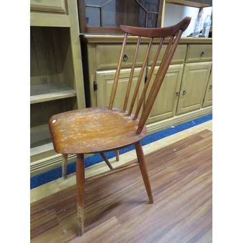 163 - Wooden ercol style stick back dining chair.