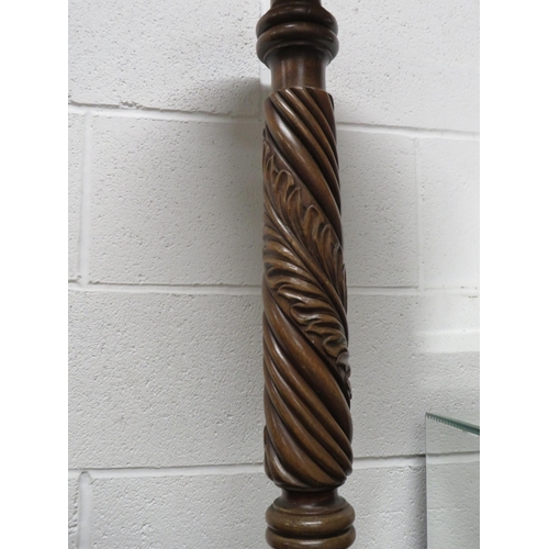 172 - Tall carved oak plant stand, 49.5