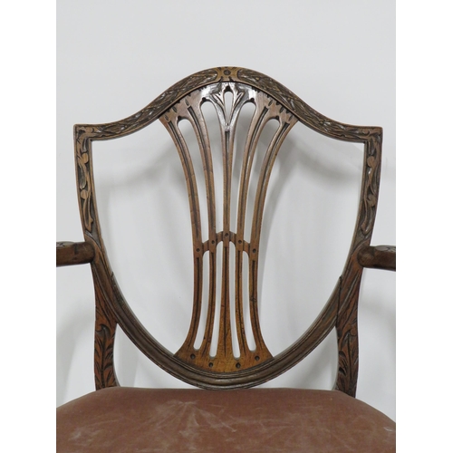 180 - Antique carved mahogany arm chair 36.5