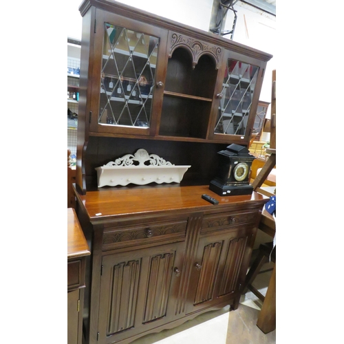 188 - Old charm style dark wood welsh dresser, 71.5