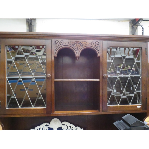 188 - Old charm style dark wood welsh dresser, 71.5