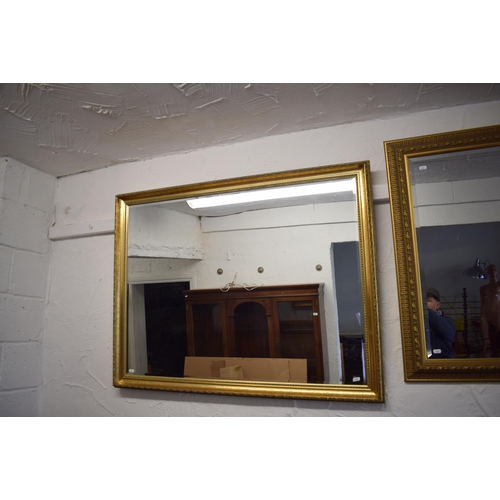 529 - Large Bevelled glass mirror in fancy gilt frame.   36 x 46 inches. See photos.   S2