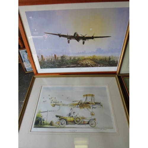 394 - Two ltd Ed WW2 Aircraft prints plus two other prints largest 26 x 30 inches.