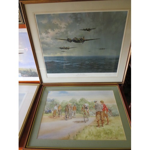 394 - Two ltd Ed WW2 Aircraft prints plus two other prints largest 26 x 30 inches.