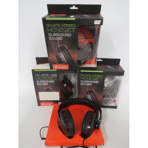 229 - Four DH-878 Headsets by Dynamode, all boxed and appear to be in unused condition.