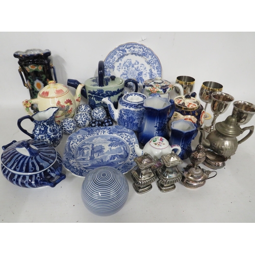 238 - Selection of Vintage and antique ceramics to include Spode Italian,  plus small selection of silver ... 