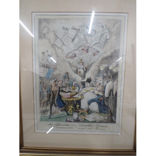 466 - 3 Political Satire framed prints by Humpfries plus The Convocation by S Alkin.