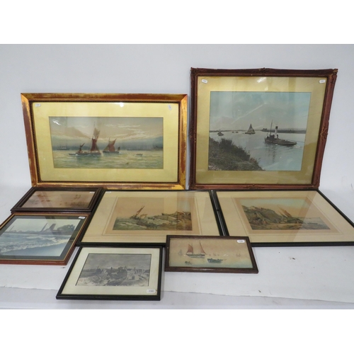 475 - Selection of various boat related watercolours and prints.