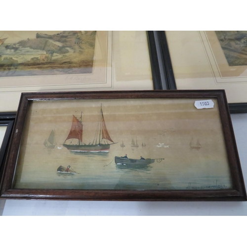 475 - Selection of various boat related watercolours and prints.