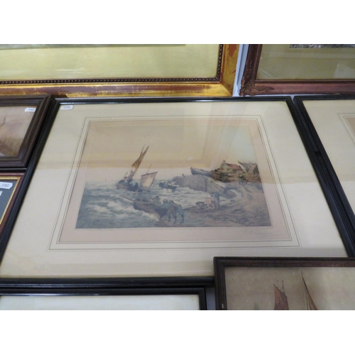 475 - Selection of various boat related watercolours and prints.