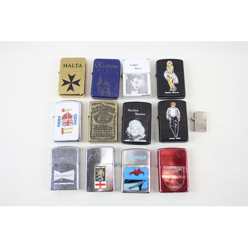 2 - 13 x Assorted Cigarette LIGHTERS Inc Novelty, Marilyn Monroe, James Dean Etc       548689