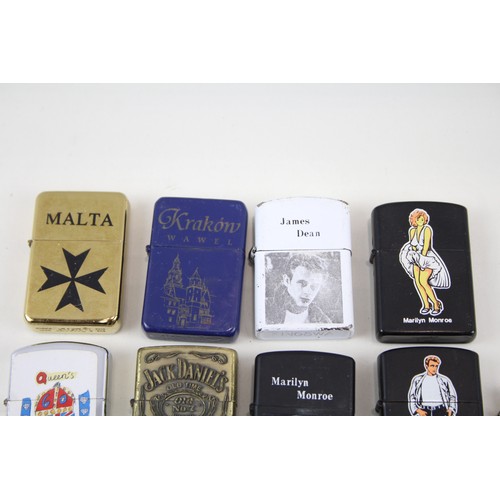 2 - 13 x Assorted Cigarette LIGHTERS Inc Novelty, Marilyn Monroe, James Dean Etc       548689