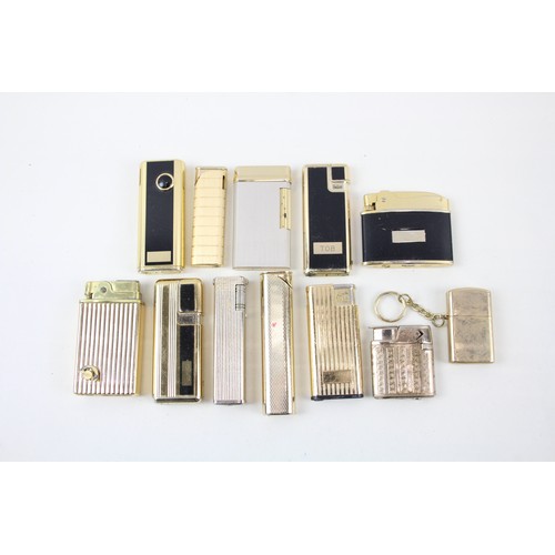 3 - 12 x Assorted Cigarette LIGHTERS Inc Gold Tone, Musical, Ronson, Colibri Etc       548668