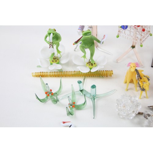 11 - Glass Ornaments Inc Vintage Mid Century Lamp Work Animals And People Job Lot     440748