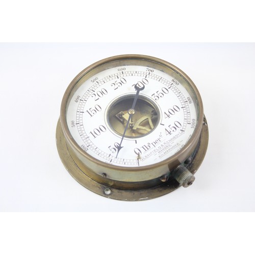 18 - Vintage Gran Cased Steam Ship Prenure Gauge     2216261