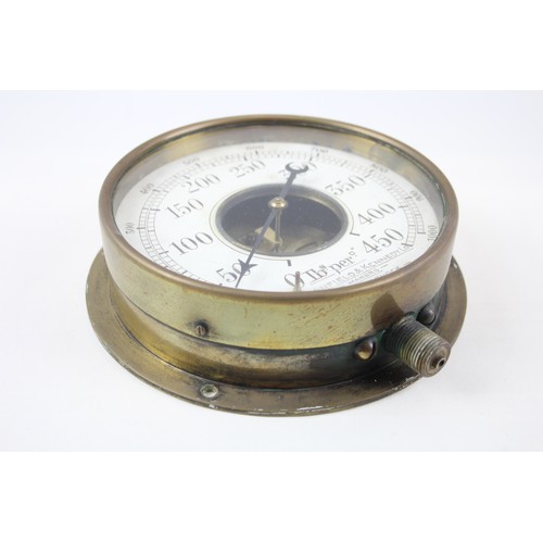 18 - Vintage Gran Cased Steam Ship Prenure Gauge     2216261