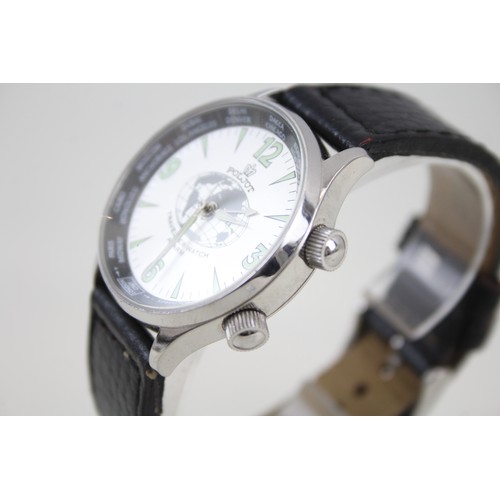 38 - Mens Poljot Traveller Watch Alarm Wristwatch Hand-Wind Working     407221