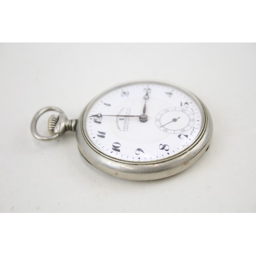 43 - Mens Eberhard & Co. Chronometre Open Face Pocket Watch Hand-Wind Working      407217