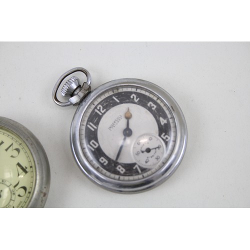 47 - Mens Vintage Open Face Pocket Watches Hand-Wind Ingersoll Working x 3     407203