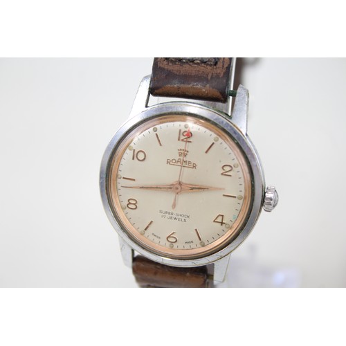 53 - Mens Vintage Military Style Wristwatch Hand-Wind Inc. Roamer  x 2     407207