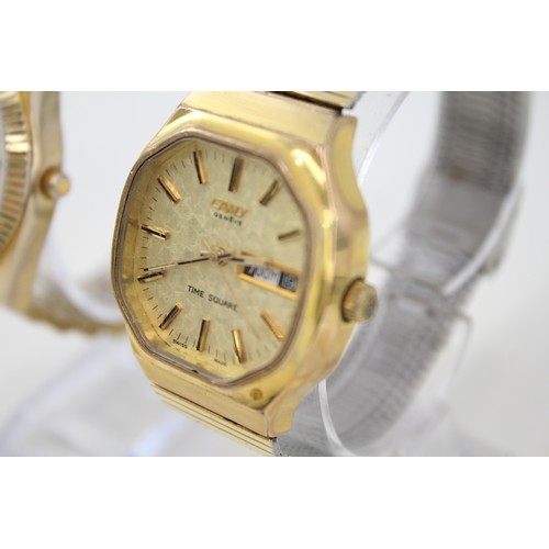 54 - Mens Vintage Gold Tone Wristwatch Hand-Wind /Automatic Inc. Citizen x 3     407210