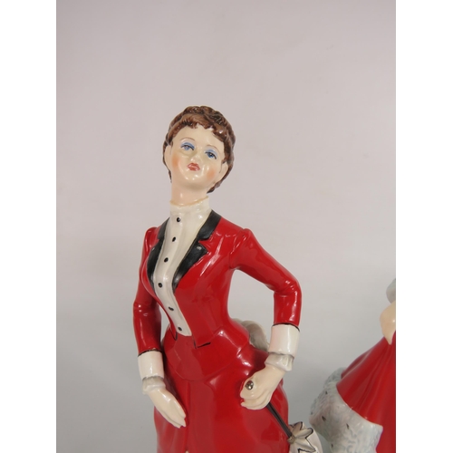 1 - Coalport Figurine Alice and Royal Doulton Pretty Ladies Figurine Winter. The tallest stands 8.5