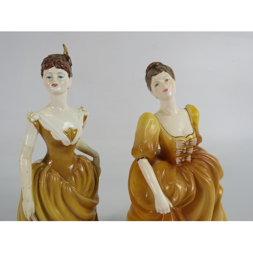 3 - Two Coalport Figurines Ladies of Fashion The Greeting and Christobel (Hairline crack to base).