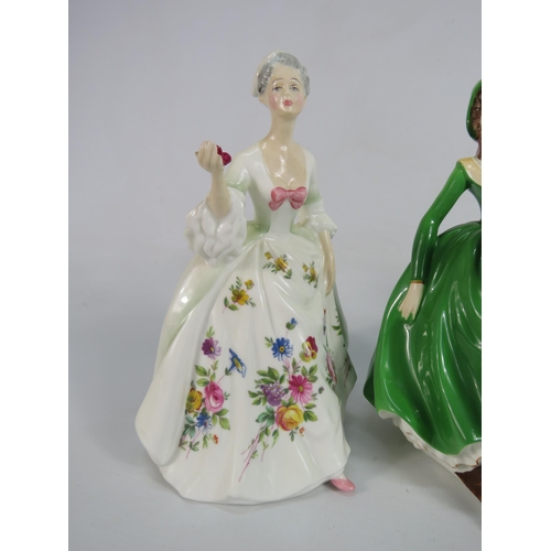 4 - 3 Figurines, Coalport Ladies of Fashion Helen, Royal Doulton Autumn HN5323 & Diana HN2468.